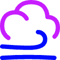 Wind Cloud Icon from Flex Neon Set | Free Download as SVG Vector and Transparent PNG | Streamline icons