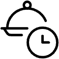 Food Delivery Restaurant Operating Times Icon from Ultimate Light Set | Free Download as SVG Vector and Transparent PNG | Streamline icons