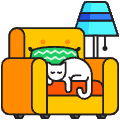 Cat Sleeping On A Couch