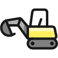 Heavy Equipment Excavator Icon from Ultimate Colors Set | Free Download as SVG Vector and Transparent PNG | Streamline icons