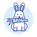 Rabbit Eating Carrot Illustration from UX Duotone Set | Free Download as SVG Vector and Transparent PNG | Streamline illustrations