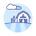 Raining Barn Field
