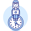 Work Clock 5 Illustration from UX Duotone Set | Free Download as SVG Vector and Transparent PNG | Streamline illustrations