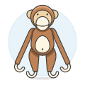 Wooden Monkey Doll