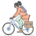 A Trendy Urban Goes To Work On A Bicycle