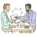 Conversation Businessman And Customer