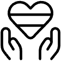 Lgbt Heart Love Hold Icon from Ultimate Light Set | Free Download as SVG Vector and Transparent PNG | Streamline icons