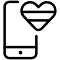 Lgbt Heart Love Smartphone Phone 1 Icon from Ultimate Light Set | Free Download as SVG Vector and Transparent PNG | Streamline icons