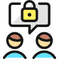 Team Meeting Message Men Lock Icon from Ultimate Colors Set | Free Download as SVG Vector and Transparent PNG | Streamline icons