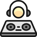 Modern Music Dj Icon from Ultimate Colors Set | Free Download as SVG Vector and Transparent PNG | Streamline icons