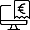 Electronic Billing Monitor Euro Icon from Ultimate Light Set | Free Download as SVG Vector and Transparent PNG | Streamline icons