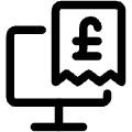 Electronic Billing Monitor Pound Icon from Ultimate Regular Set | Free Download as SVG Vector and Transparent PNG | Streamline icons