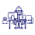 Employee Sit 1 6 illustration - Free transparent PNG, SVG. No Sign up needed.