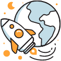 Rocket Orbiting Earth illustration - Free transparent PNG, SVG. No Sign up needed.