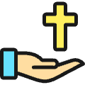 Religion Hand Icon from Ultimate Colors Set | Free Download as SVG Vector and Transparent PNG | Streamline icons