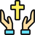 Religion Hands 1 Icon from Ultimate Colors Set | Free Download as SVG Vector and Transparent PNG | Streamline icons