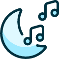 Music Genre Moon Icon from Ultimate Duotone Set | Free Download as SVG Vector and Transparent PNG | Streamline icons