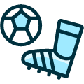 Soccer Kick Ball Icon from Ultimate Duotone Set | Free Download as SVG Vector and Transparent PNG | Streamline icons