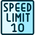 Road Sign Speed Limit 10 Icon from Ultimate Duotone Set | Free Download as SVG Vector and Transparent PNG | Streamline icons