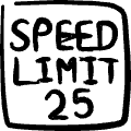 Road Sign Speed Limit 25 Icon from Freehand Set | Free Download as SVG Vector and Transparent PNG | Streamline icons