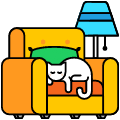 Cat Sleeping On A Couch