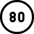 Road Sign Speed Limit 80 Icon from Ultimate Regular Set | Free Download as SVG Vector and Transparent PNG | Streamline icons