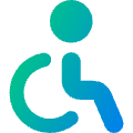 Wheelchair 1 Icon from Core Gradient Set | Free Download as SVG Vector and Transparent PNG | Streamline icons