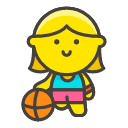 Woman Bouncing Ball Emoji from Kawaii Emoji Set