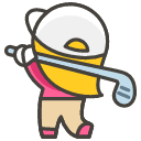 Woman Golfing Element from Kawaii Emoji Set