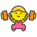 Woman Lifting Weights Emoji from Kawaii Emoji Set