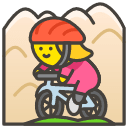 Woman Mountain Biking Emoji from Kawaii Emoji Set