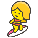 Woman Surfing Emoji from Kawaii Emoji Set