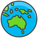 Globe Showing Asia Australia B Emoji from Kawaii Emoji Set