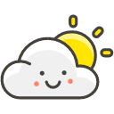 Sun Behind Cloud B Emoji from Kawaii Emoji Set