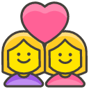 Couple With Heart Woman Woman Emoji from Kawaii Emoji Set