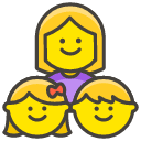 Family Woman Girl Boy Emoji from Kawaii Emoji Set