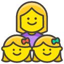 Family Woman Girl Girl Emoji from Kawaii Emoji Set
