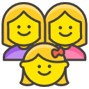 Family Woman Woman Girl Emoji from Kawaii Emoji Set