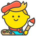 Man Artist A Emoji from Kawaii Emoji Set