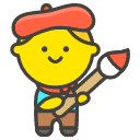 Man Artist B Emoji from Kawaii Emoji Set