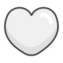 White Heart Emoji from Kawaii Emoji Set