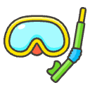 Diving Mask Element from Emojis - Kawaii Set