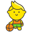 Man Bouncing Ball Element from Emojis - Kawaii Set