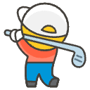Man Golfing Element from Emojis - Kawaii Set