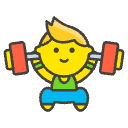 Man Lifting Weights Element from Emojis - Kawaii Set