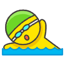 Man Swimming Element from Emojis - Kawaii Set
