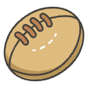 Rugby Football Element from Emojis - Kawaii Set