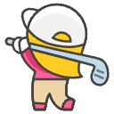 Woman Golfing Element from Emojis - Kawaii Set