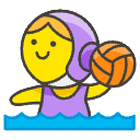 Woman Playing Water Polo Element from Emojis - Kawaii Set