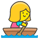 Woman Rowing Boat Element from Emojis - Kawaii Set